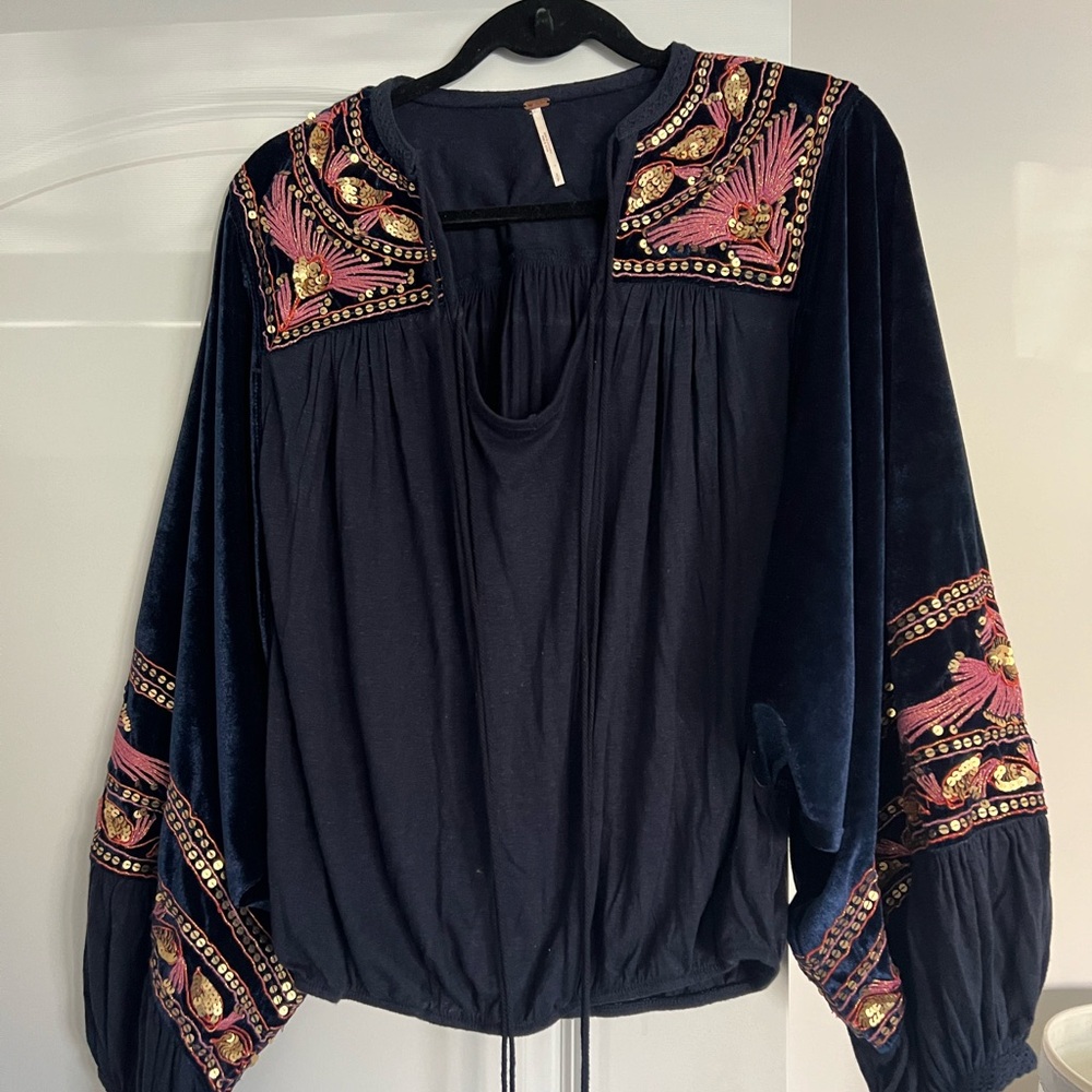 Free People boho sequin top